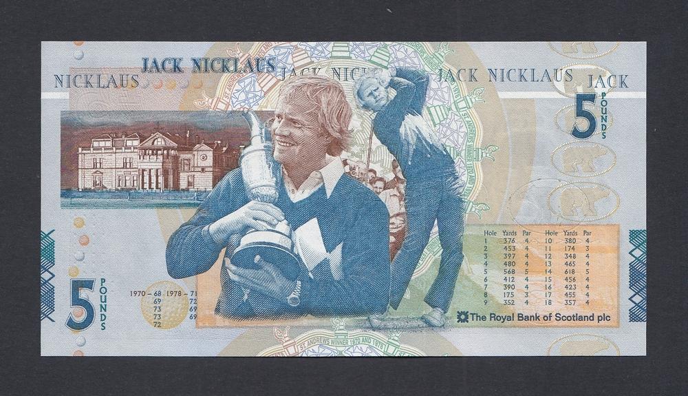 Шотландия Великобритания 2005г 5 фунтов Jack Nicklaus UNC (p.365) 215