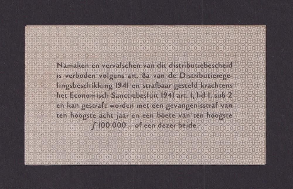 Нидерланды 1941г Чек на 2 кг Железа и Стали с в/з UNC- (380914)