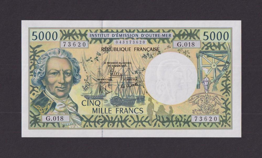 Французские заморские территории. Полинезия 1996г 5000 франков (р.3) подпись 14 UNC (620)