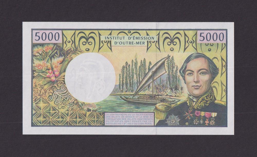 Французские заморские территории. Полинезия 1996г 5000 франков (р.3) подпись 14 UNC (620)