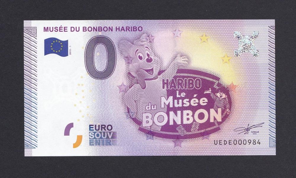 0 евро UNC Музей Харибо 2015г Сувенирная банкнота