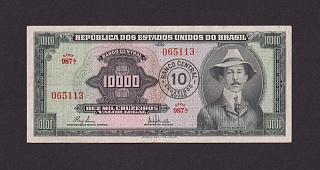 Бразилия 1966-1967г 10 новых крузейро 10000 крузейро (p.189a) 113