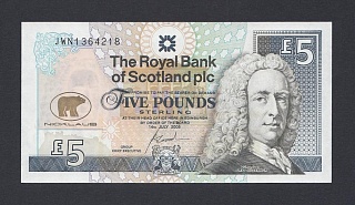 Шотландия Великобритания 2005г 5 фунтов Jack Nicklaus UNC (p.365) 218