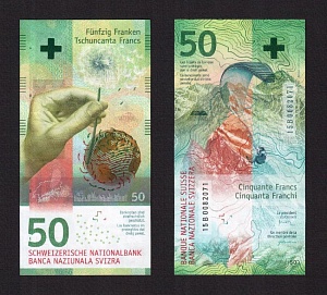 Швейцария 2015г 50 франков подписи: Studer & Danthine (Pick.77b) UNC (15B0082071)