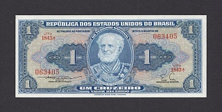 Бразилия 1954-1958г 1 крузейро UNC (p.150b) 405
