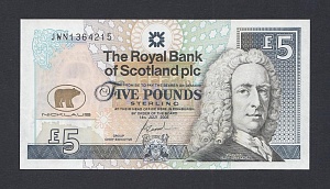 Шотландия Великобритания 2005г 5 фунтов Jack Nicklaus UNC (p.365) 215