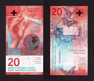 Швейцария 2015г 20 франков подписи: Studer & Zurbrügg (Pick.76c) UNC (15A4838012)