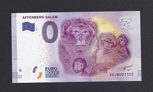 0 евро UNC Зоопарк в Залем Мартышки Сувенирная банкнота